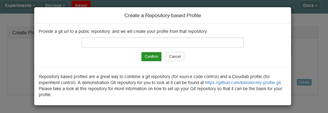 Create New Profile from Git Repo