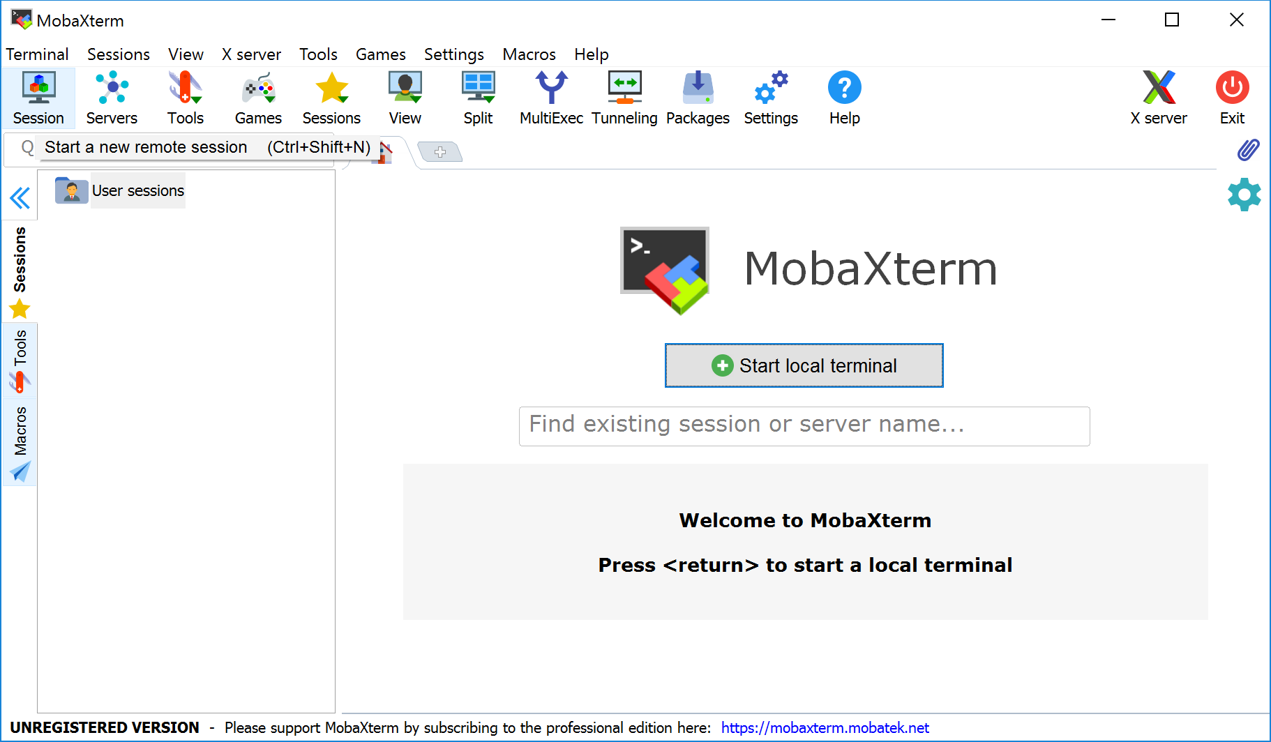 Main MobaXterm Windows